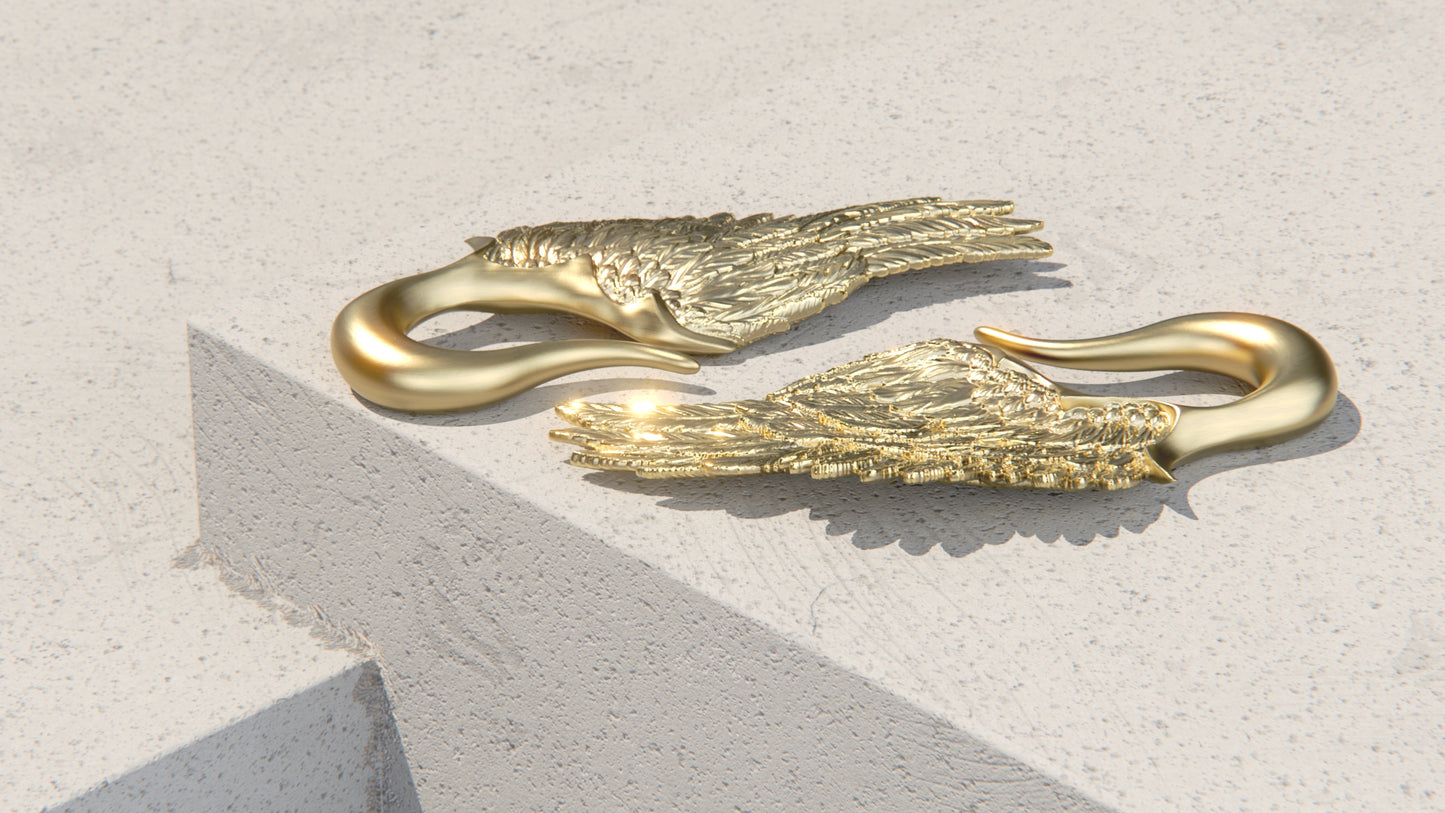 Wings Of The Fallen - Ear Weights - 9ct & 14ct Gold