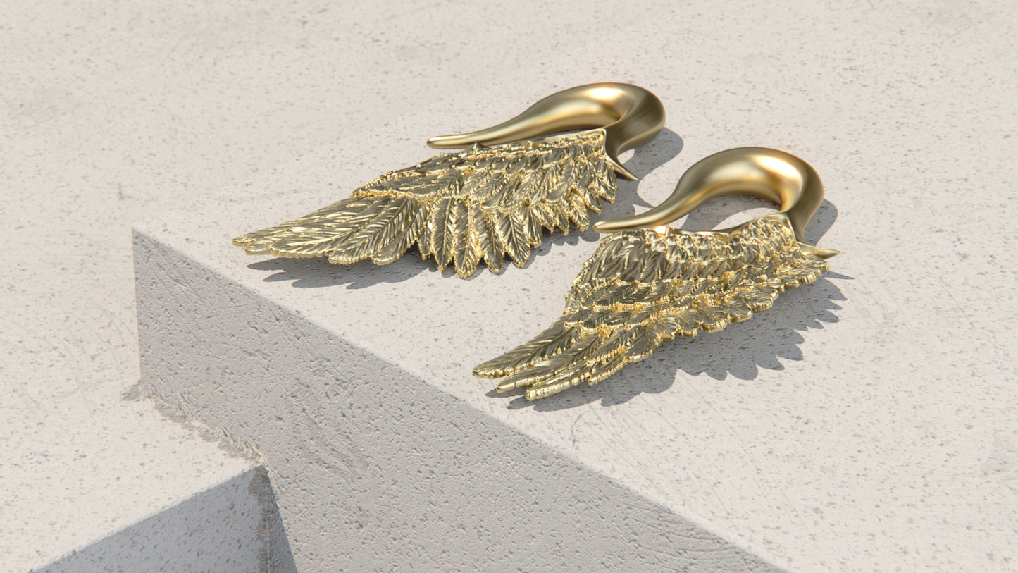 Wings Of The Fallen - Ear Weights - 9ct & 14ct Gold