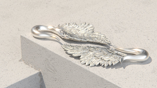 Pesos de oreja de ala de ángel - Plata de ley