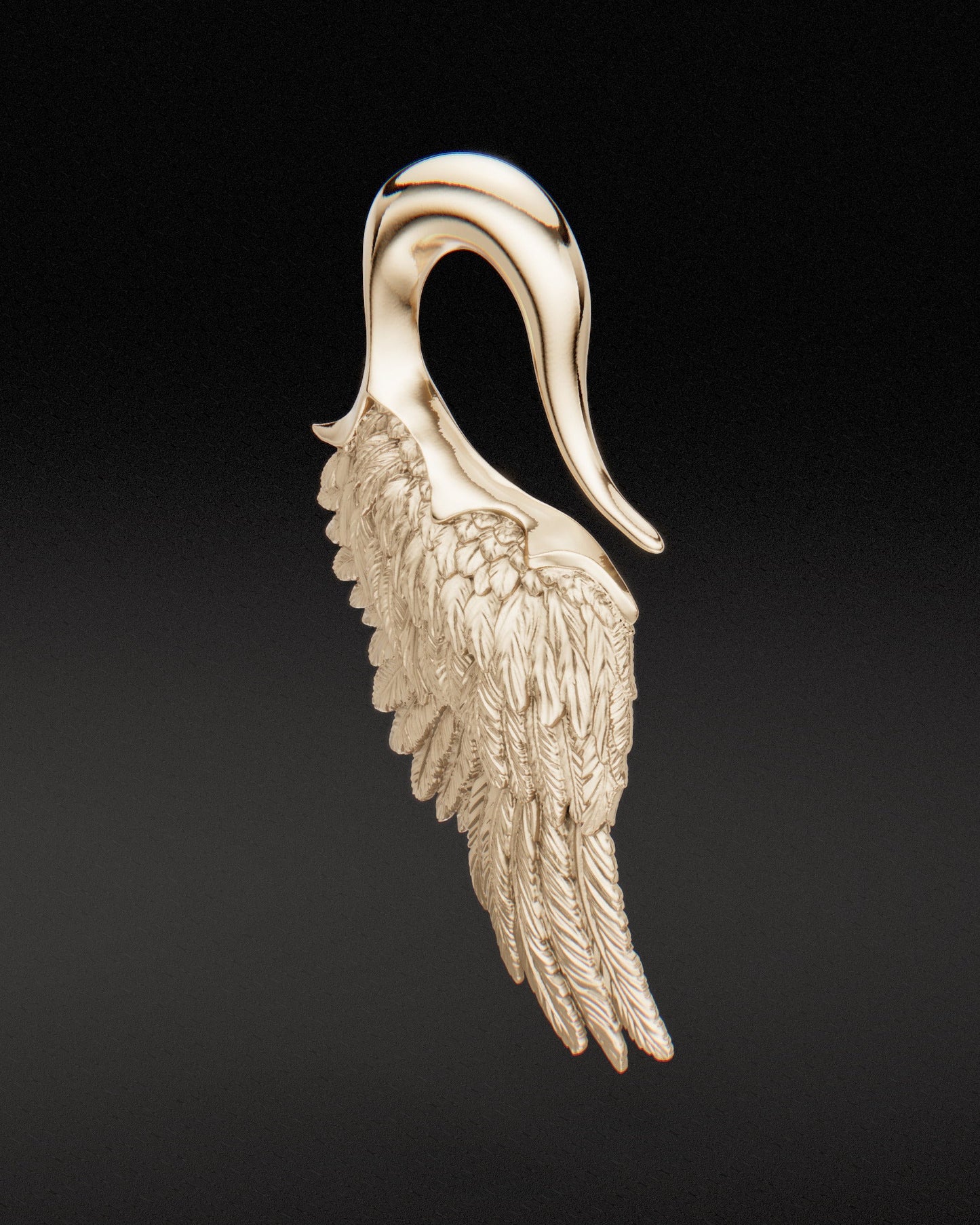 Pesas para orejas de ala de ángel - Oro de 9 quilates