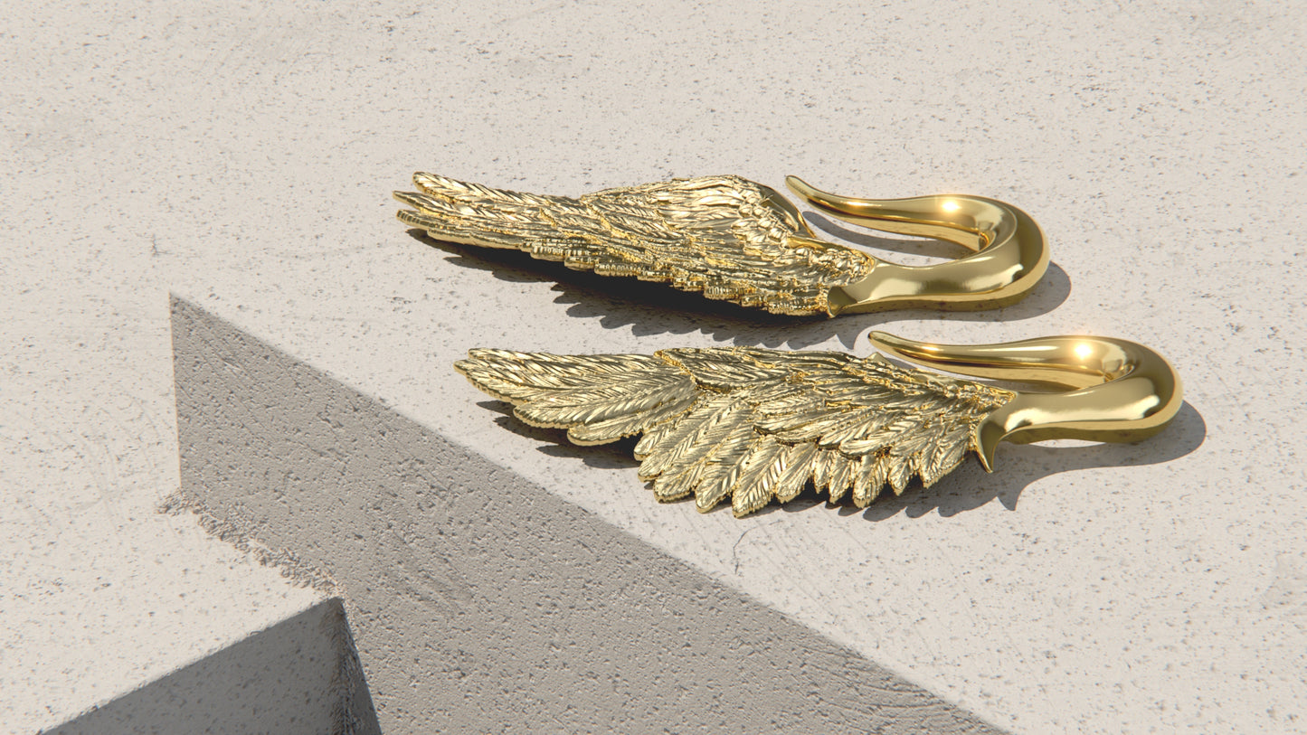 Wings Of The Fallen - Ear Weights - 9ct & 14ct Gold