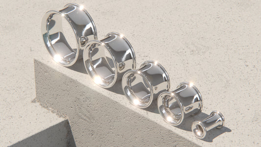 DOUBLE FLARE EAR TUNNELS - Sterling Silver