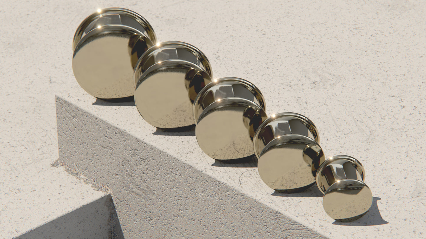 CAPPED EAR PLUGS - 9ct & 14ct White Gold