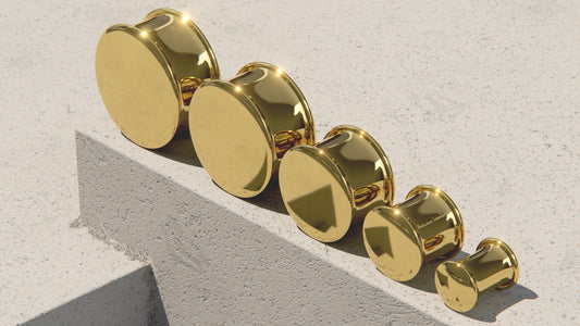 CAPPED EAR PLUGS - 9ct & 14ct Gold