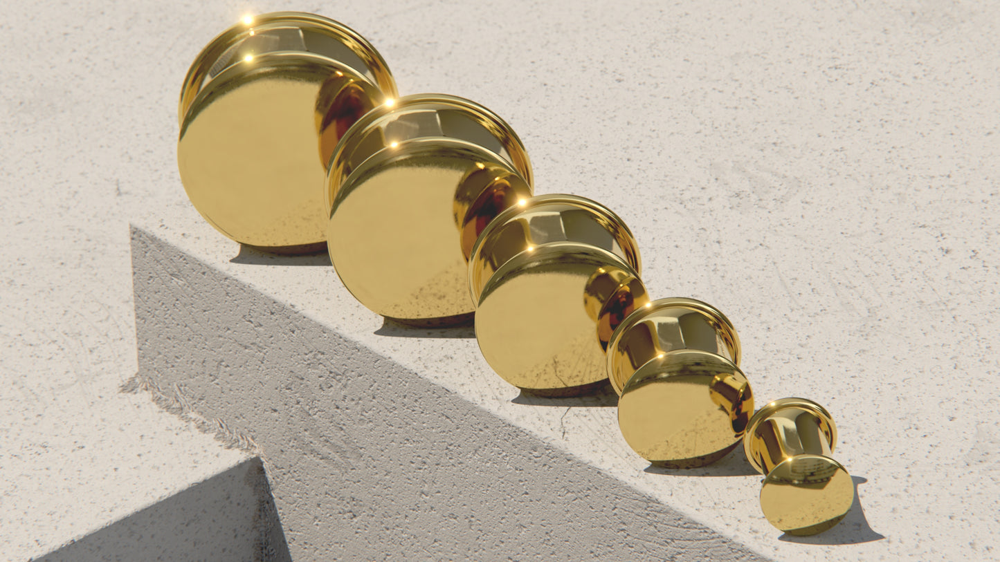 Túneles de doble llamarada - Oro de 9 quilates