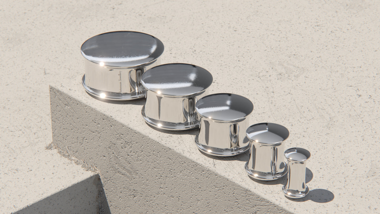 CAPPED EAR PLUGS - Sterling Silver
