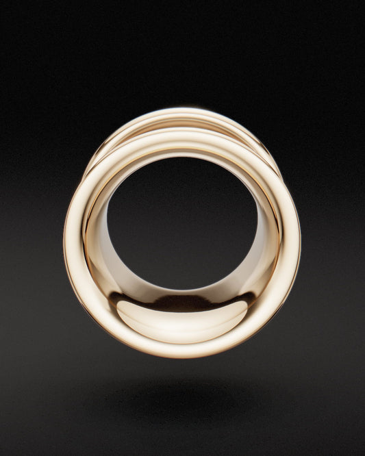 DOUBLE FLARE EAR TUNNELS - 9ct & 14ct Gold