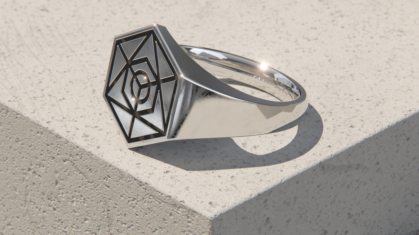 HEXAHEDRON SIGNET RING - Sterling Silver