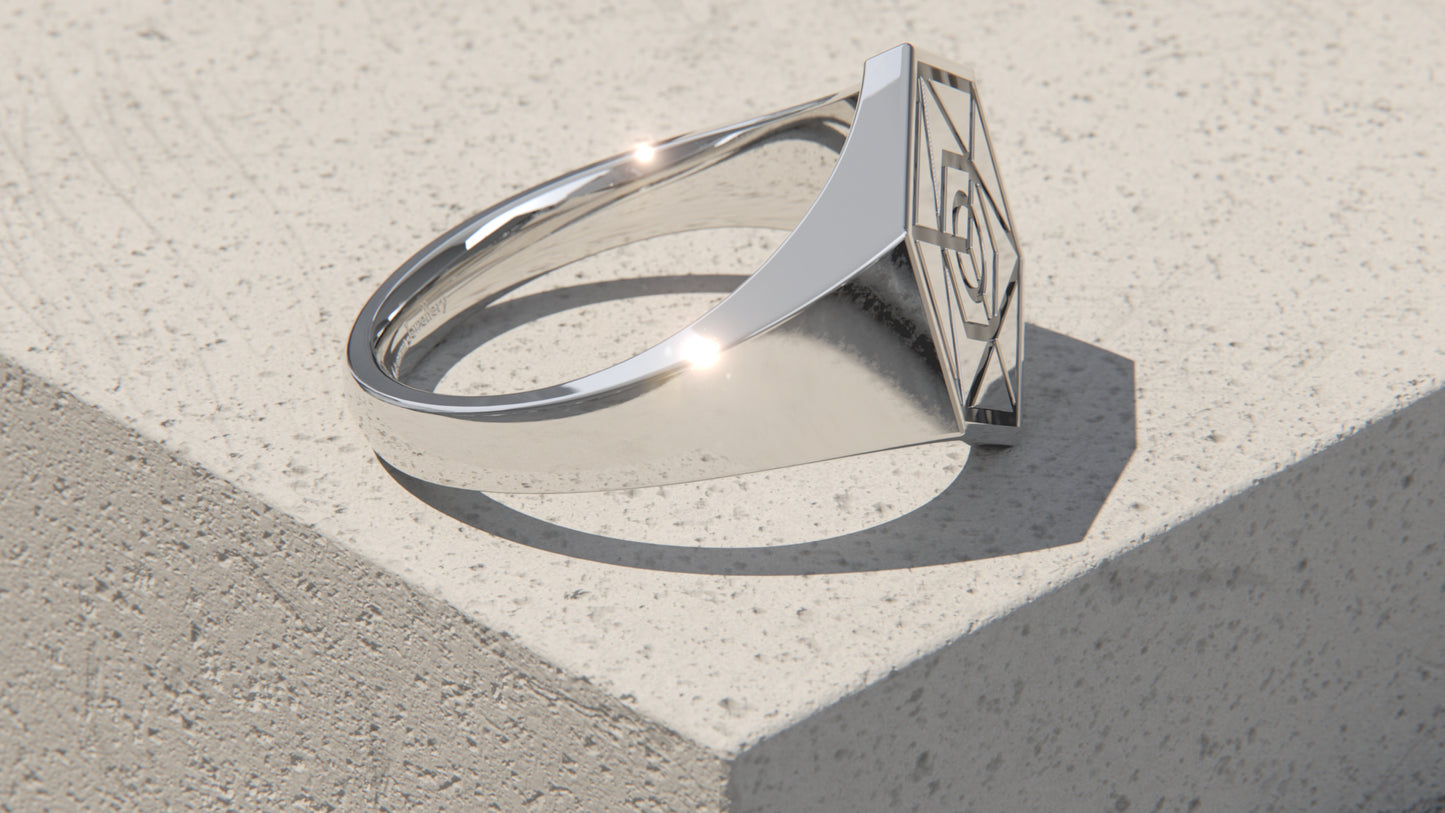 HEXAHEDRON SIGNET RING - Sterling Silver