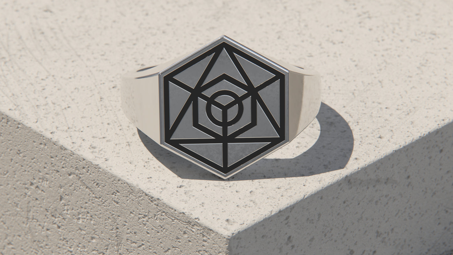 HEXAHEDRON SIGNET RING - Sterling Silver