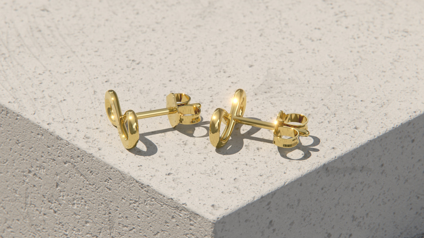 Infinity Ear Studs - 9ct & 18ct Gold