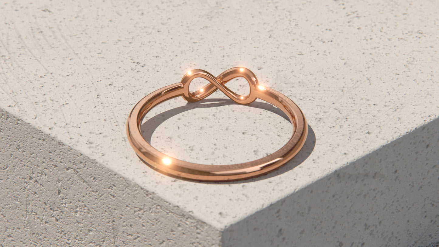 Anillo Infinito - Oro rosa de 9 quilates