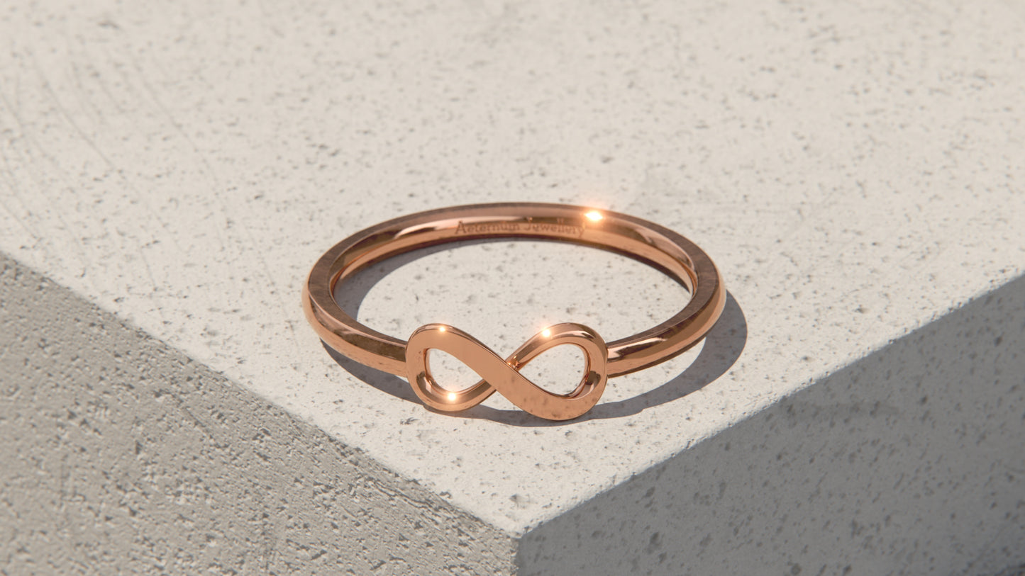 Anillo Infinito - Oro rosa de 9 quilates