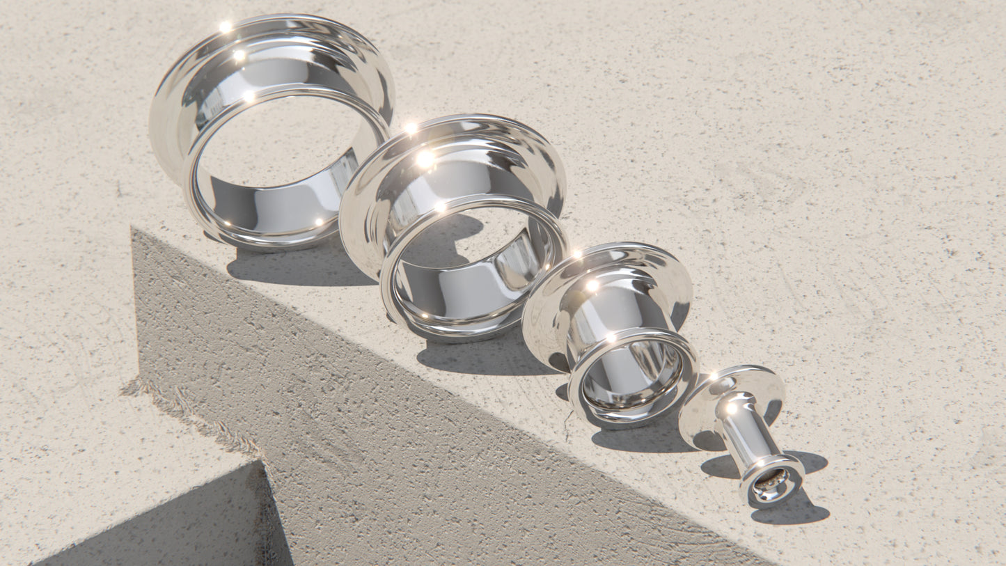 MAYAN FLARE EAR TUNNELS - Sterling Silver