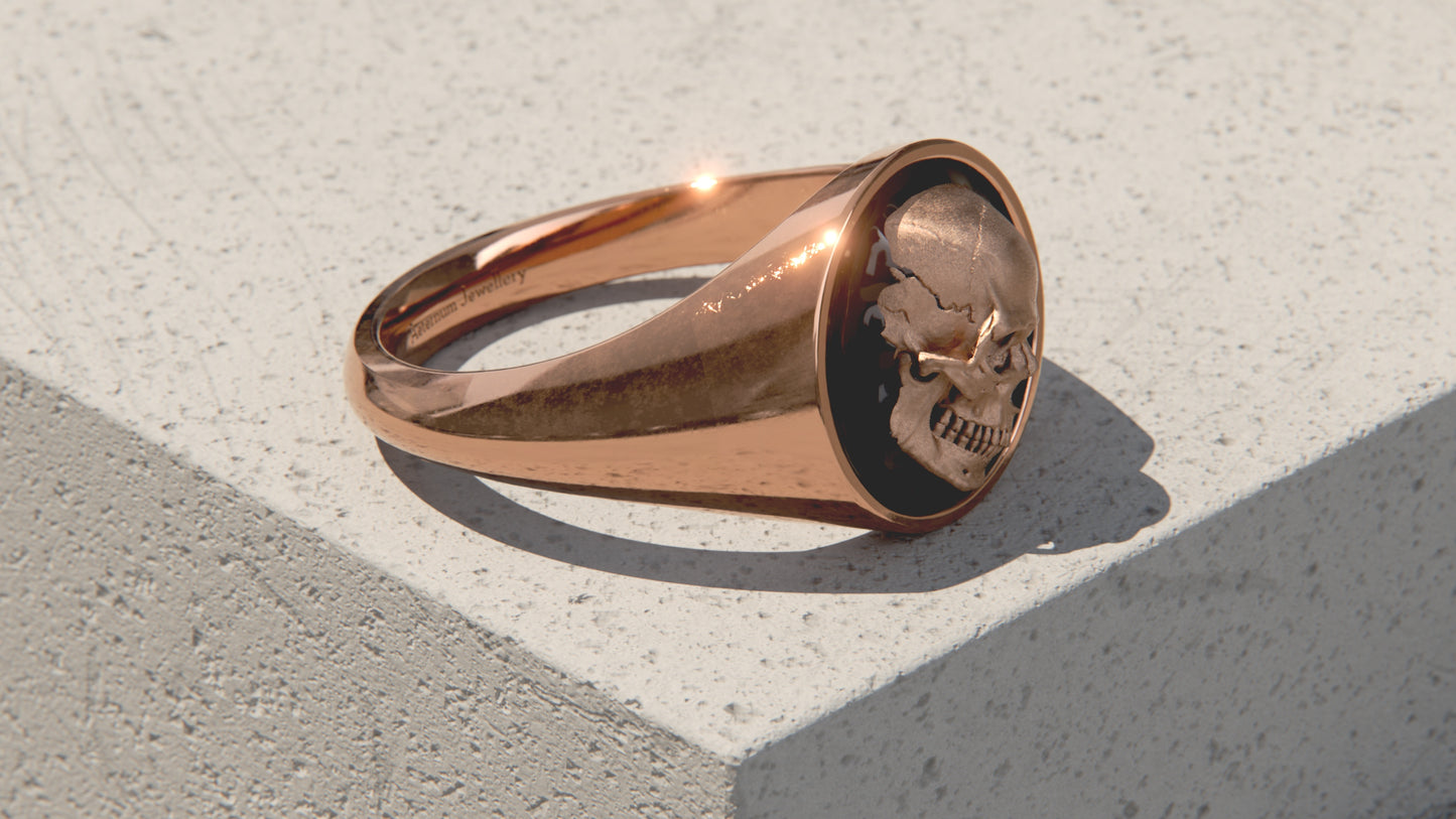 The Void - Memento Mori Signet Ring - 9ct & 14ct Rose Gold