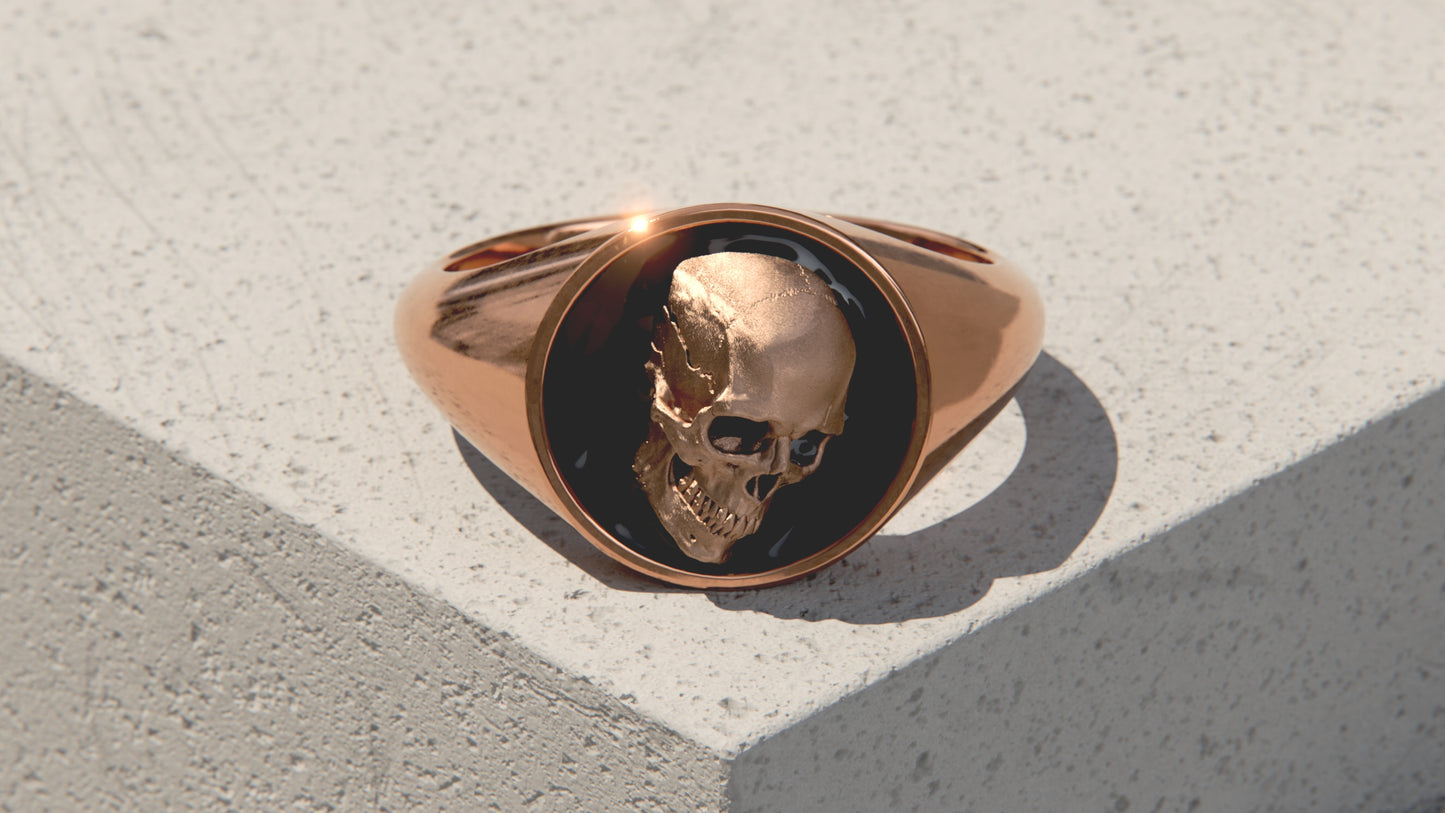 The Void - Memento Mori Signet Ring - 9ct & 14ct Rose Gold