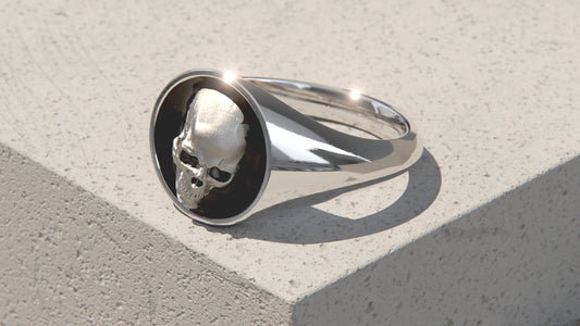 The Void - Anillo de sello Memento Mori - Plata de ley