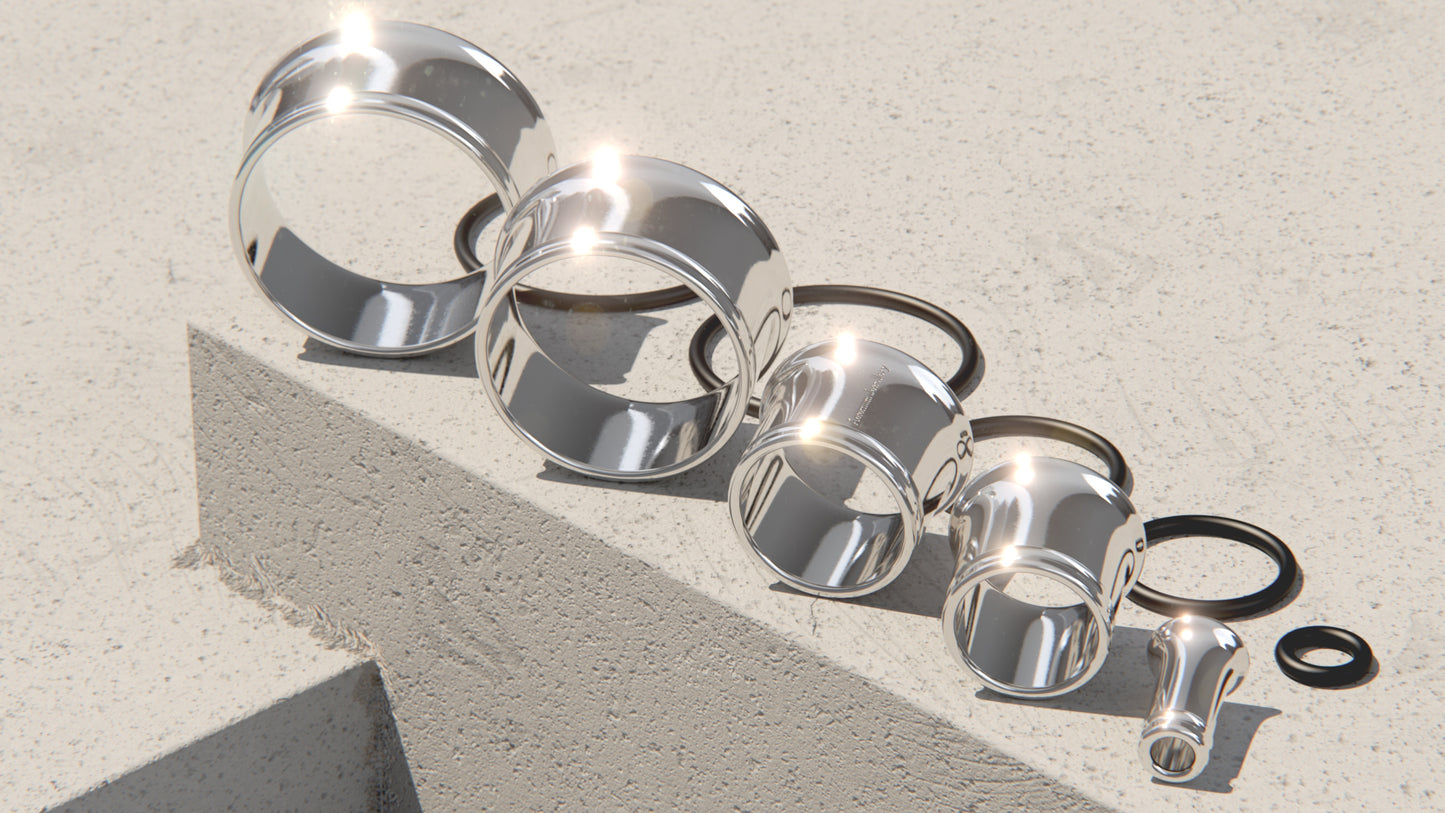 SINGLE FLARE EAR TUNNEL WITH O-RING - Sterling Silver