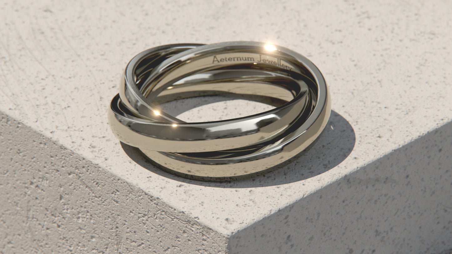Russian Wedding Ring - Single Colour - 9ct White