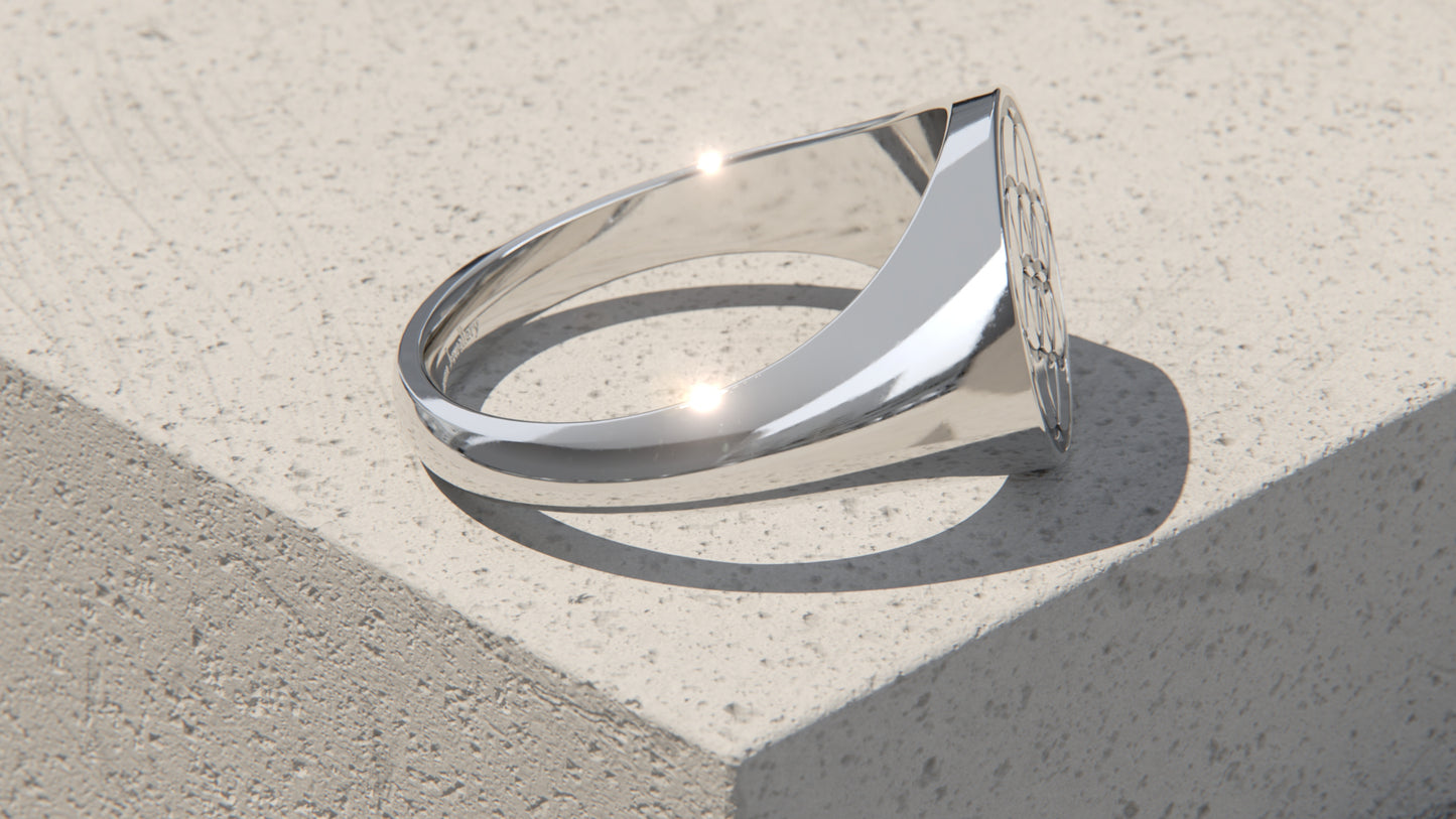 Seed of Life Signet Ring - Sterling Silver