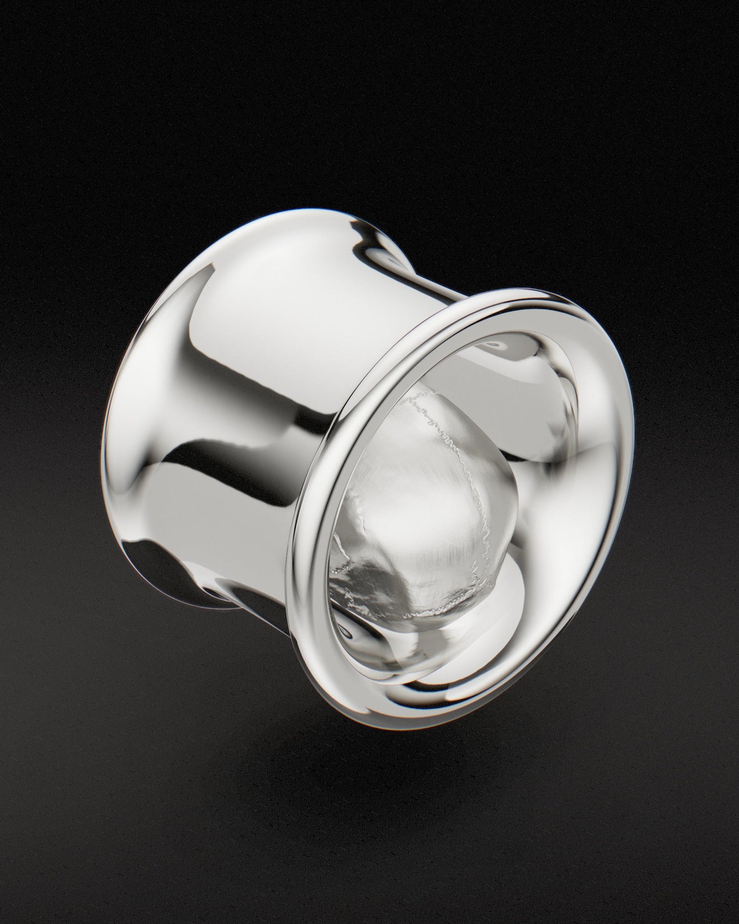 MEMENTO MORI EAR TUNNELS - 9ct & 14ct White Gold