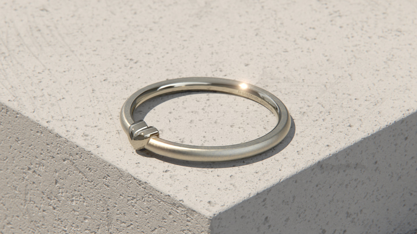 Dainty Heart Ring - 9ct White Gold