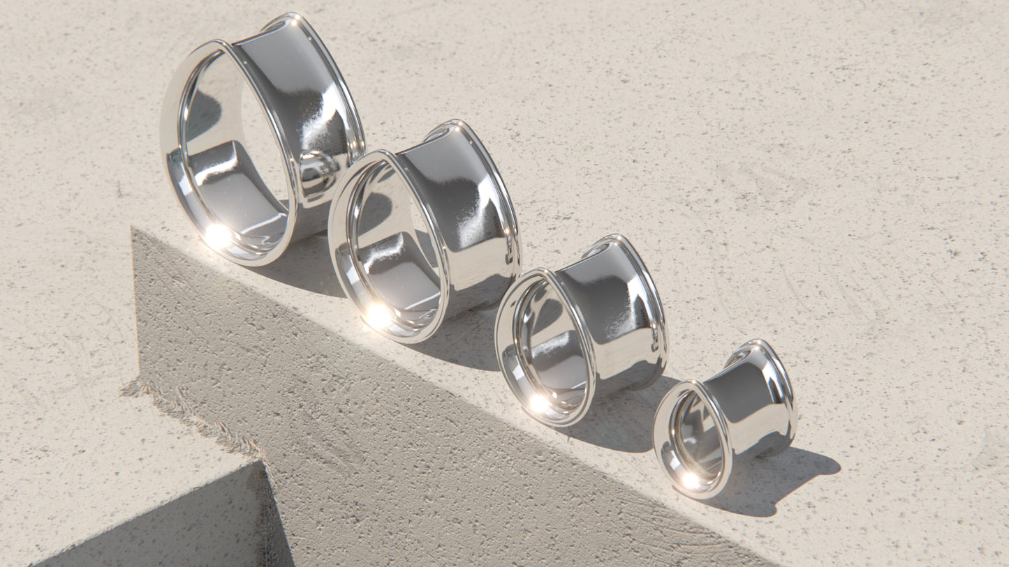 Teardrop Ear Tunnels - Sterling Silver