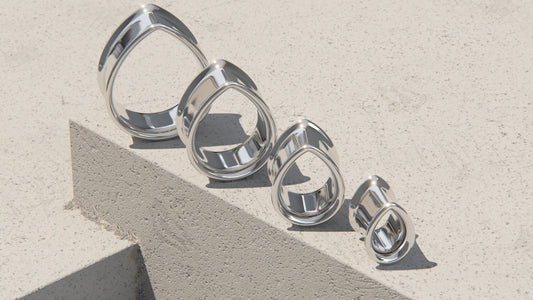 TEAR DROP EAR TUNNELS - Sterling Silver