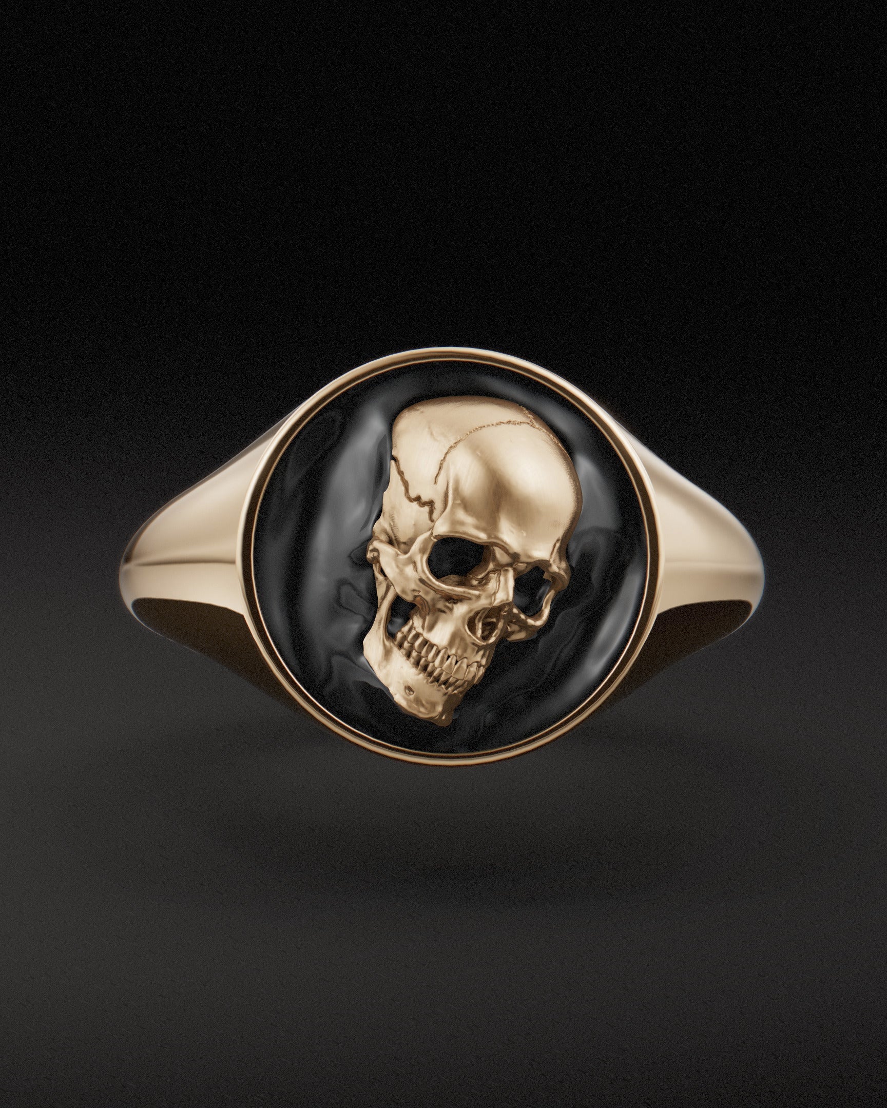 The Void Skull Signet Ring | 9ct & 14ct Gold | Aeternum Jewellery