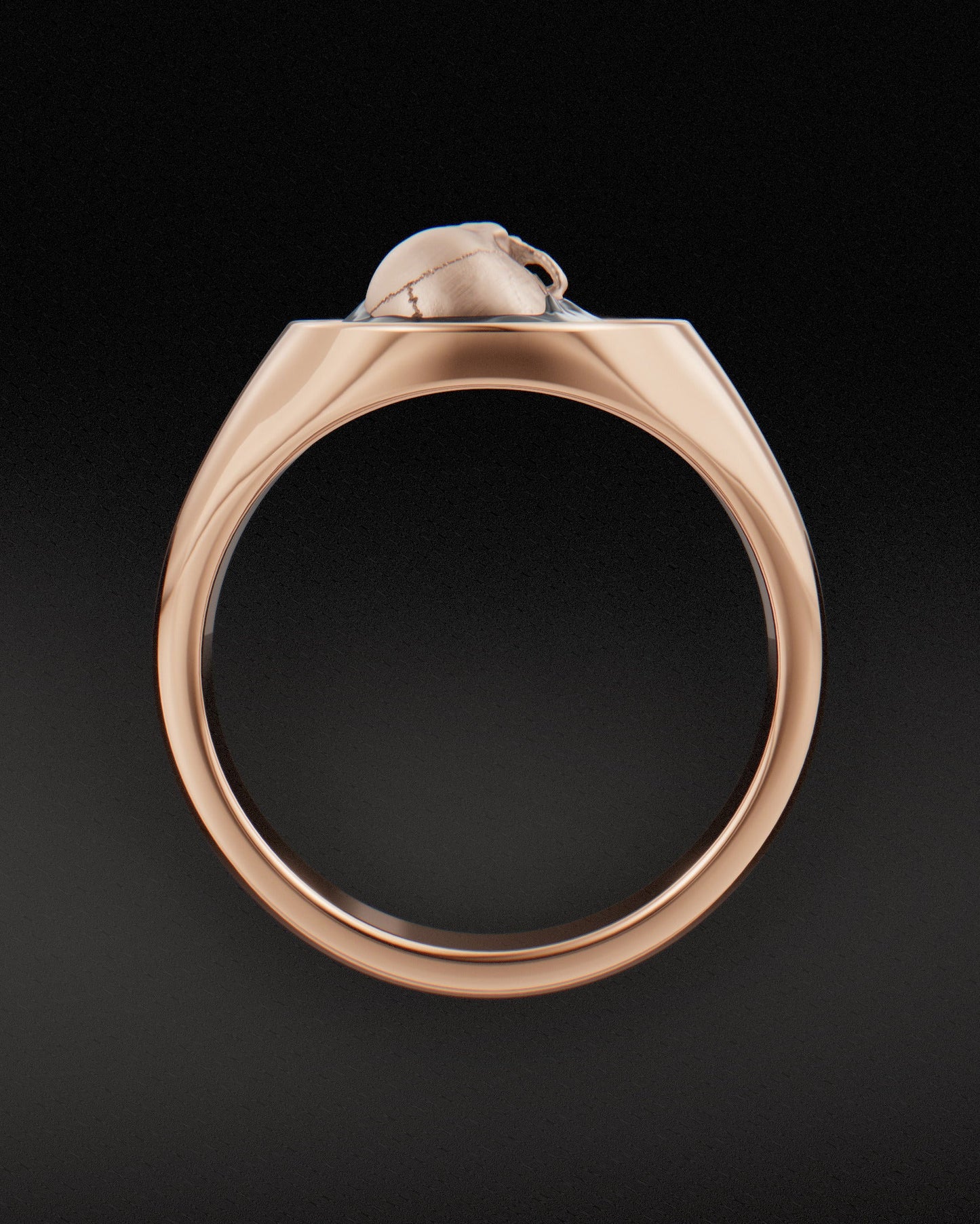 The Void - Anillo tipo sello Memento Mori - Oro rosa de 9 quilates