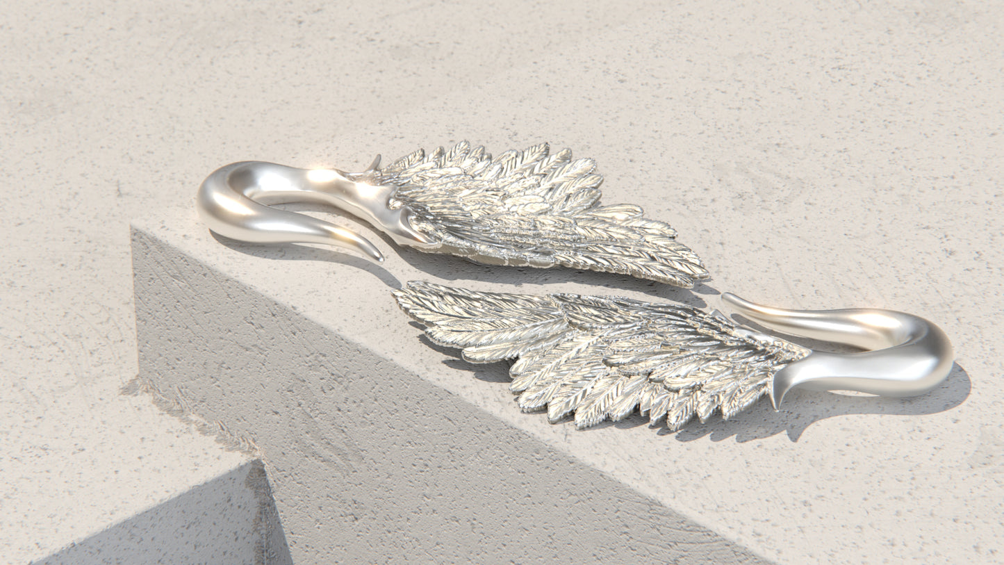 Wings Of The Fallen - Ear Weights - Sterling Silver