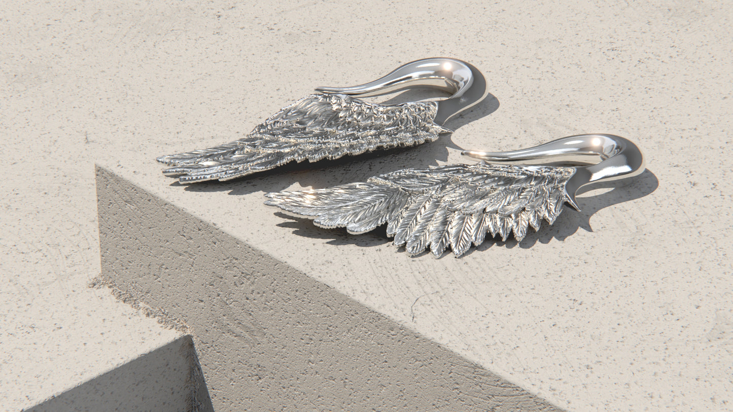 Wings Of The Fallen - Ear Weights - Sterling Silver