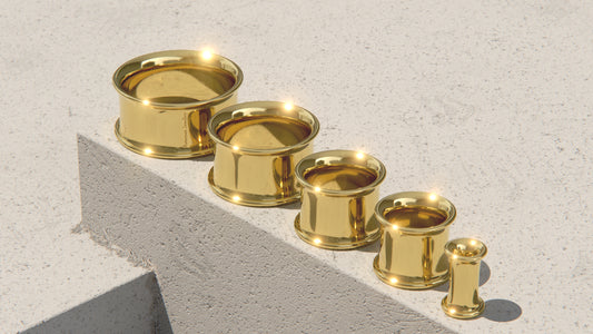 Double Flare Ear Tunnels - 9ct & 14ct Gold