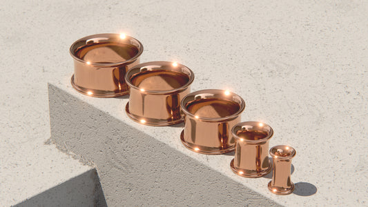 Double Flare Ear Tunnels - 9ct & 14ct Rose Gold