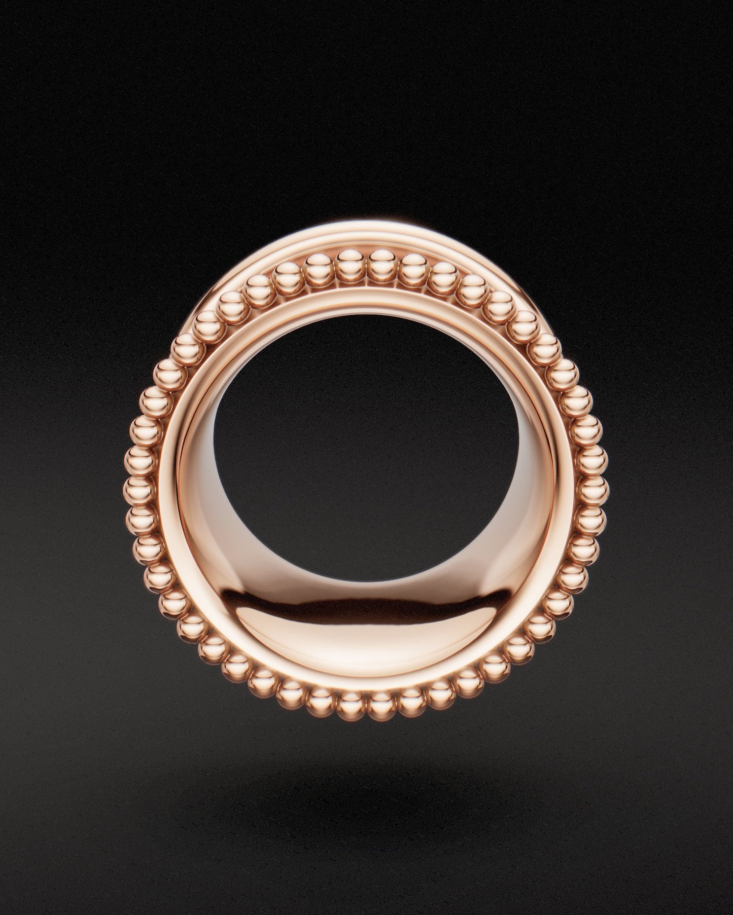 BEADED EDGE DOUBLE FLARE EAR TUNNELS - 9ct & 14ct Rose Gold