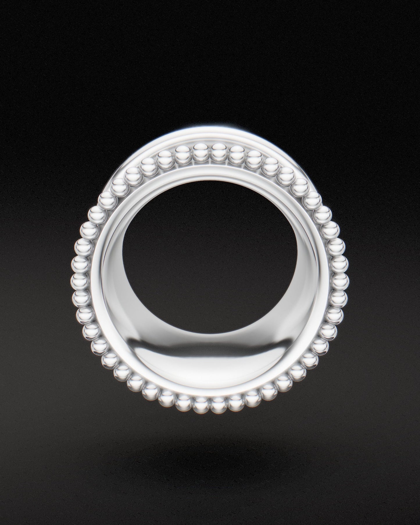 BEADED DOUBLE FLARE EAR TUNNELS - Sterling Silver