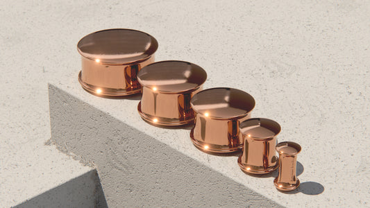 Capped Ear Plugs - 9ct & 14ct Rose Gold