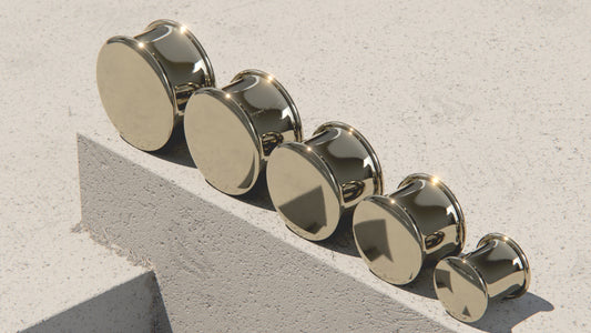 Capped Ear Plugs - 9ct & 14ct White Gold