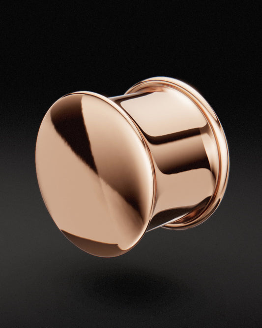 CAPPED EAR PLUGS - 9ct & 14ct Rose Gold