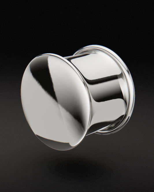 CAPPED EAR PLUGS - 9ct & 14ct White Gold