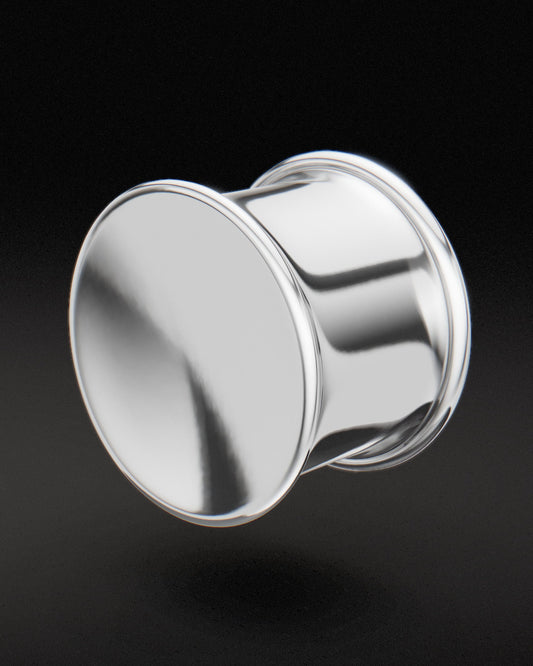 CONCAVE DOUBLE FLARE EAR TUNNELS - Sterling Silver