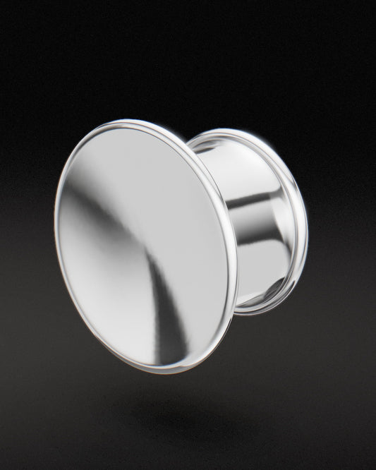 CONCAVE MAYAN FLARE EAR TUNNELS - Sterling Silver