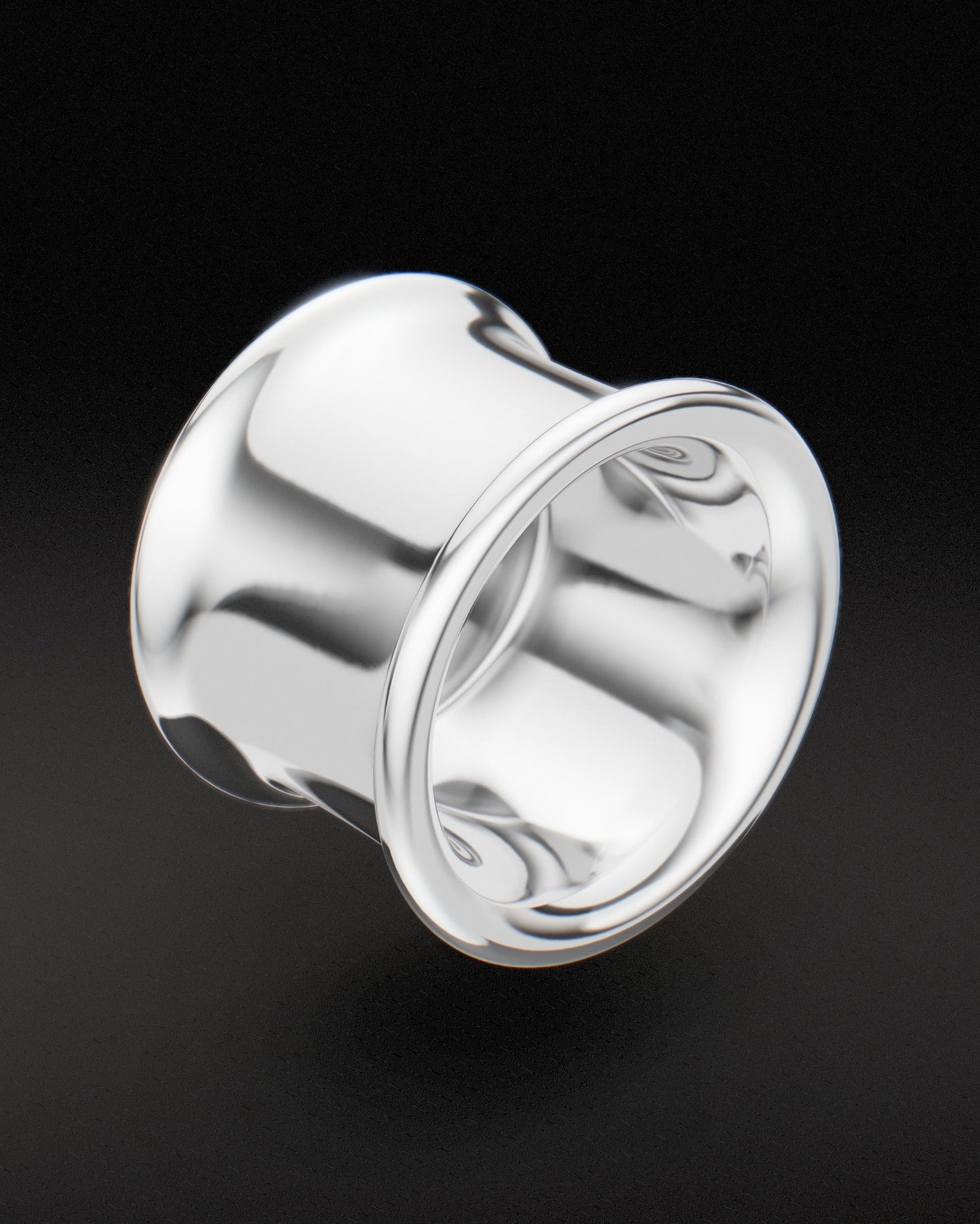 CONCAVE DOUBLE FLARE EAR TUNNELS - Sterling Silver