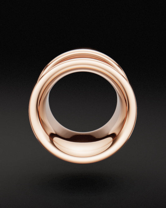 DOUBLE FLARE EAR TUNNELS - 9ct & 14ct Rose Gold