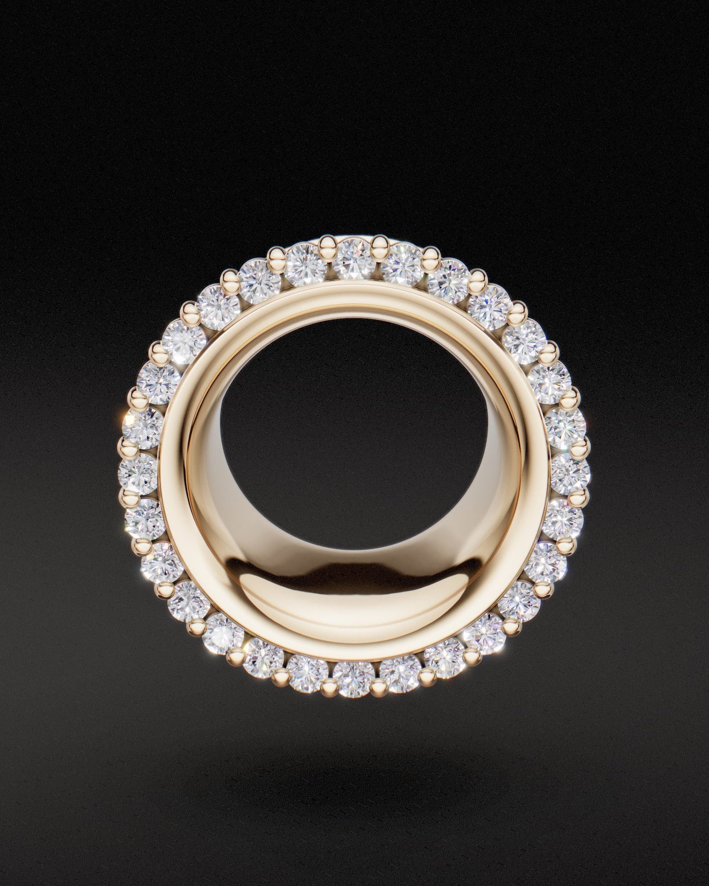 DIAMOND SET DOUBLE FLARE EAR TUNNELS - 9ct & 14ct Gold - Natural Diamonds