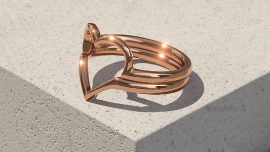 Two Part Heart Ring - 9ct Rose Gold