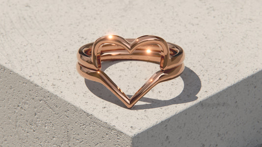 Two Part Heart Ring - 9ct Rose Gold