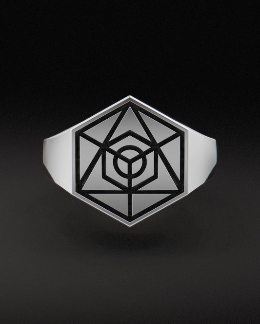 HEXAHEDRON SIGNET RING - Sterling Silver