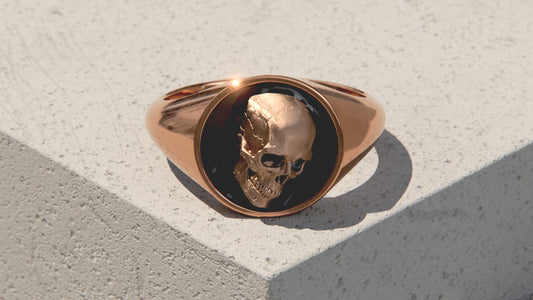 The Void - Memento Mori Signet Ring - 9ct & 14ct Rose Gold