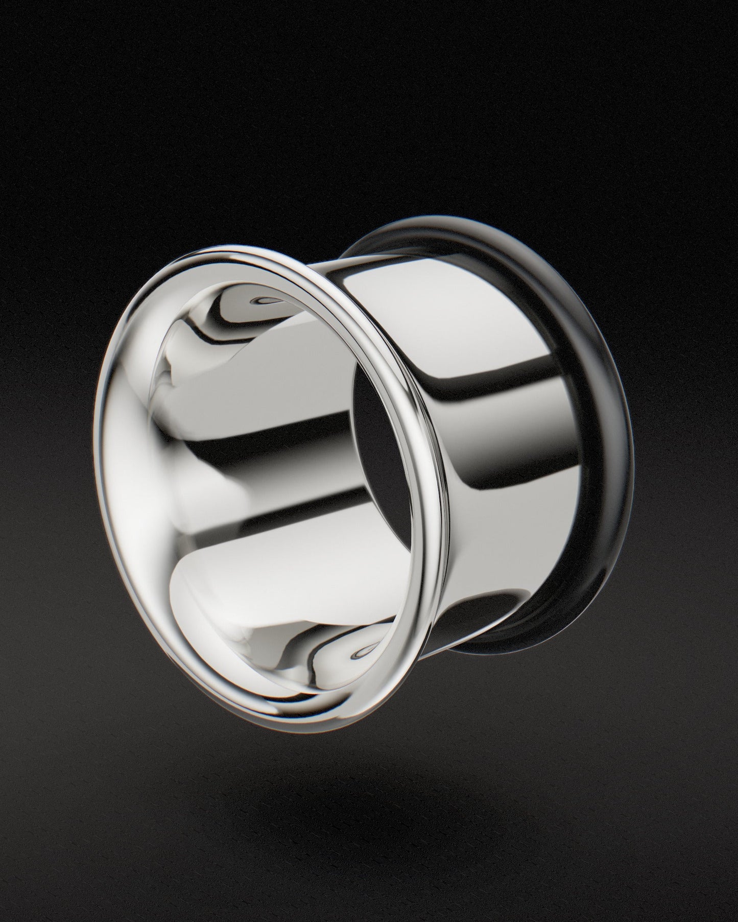 Túneles de un solo abocinado con junta tórica - Oro blanco de 9 quilates